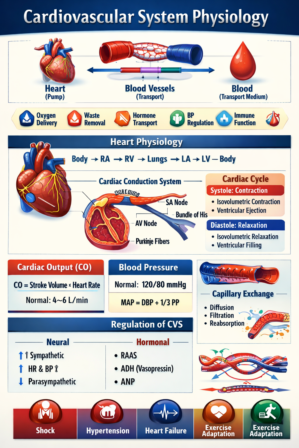Illustration of Cardiovascular System Physiology Complete Detailed Guide for Medical Students symptoms