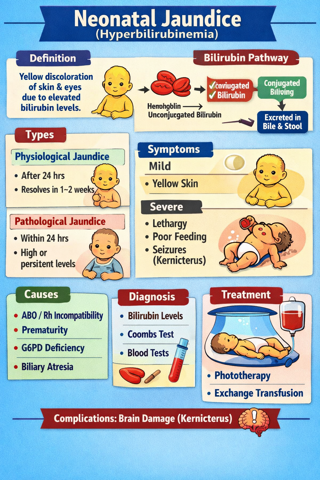 Illustration of Neonatal Jaundice Detailed Guide Causes Symptoms Diagnosis Treatment symptoms